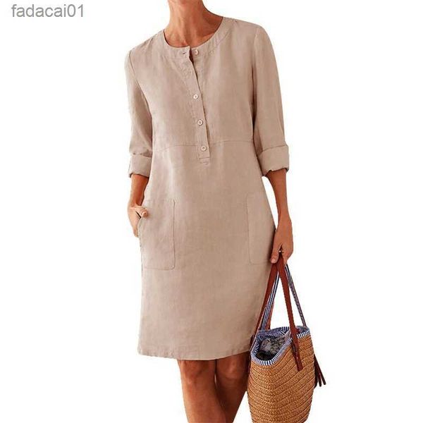 

women clothing dress y2k cotton linen casual autumn fashion clothes spring vintage elegant streetwear ethnic style long sleeve l230621, Black;gray