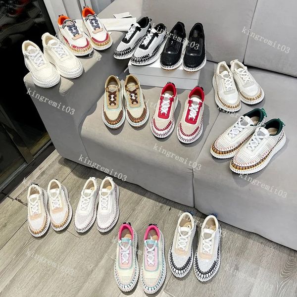 

designer casual shoes women nama sneakers new pattern postage canvas rainbow sneaker running sports shoe recycled mesh fabric trainer size 3, Black