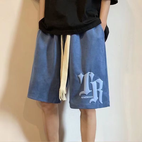 

men's shorts american letter foam print short pants for men summer hip hop fashion y2k shorts male streetwear basketball gym bermuda sh, White;black