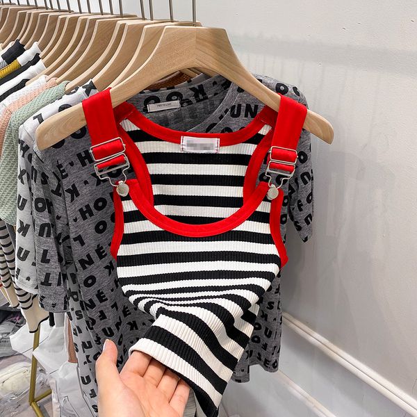 

women's tanks camis cotton knitted tank women summer y2k striped strap button sleeveless black crop chic fashion women clothes 230706, White