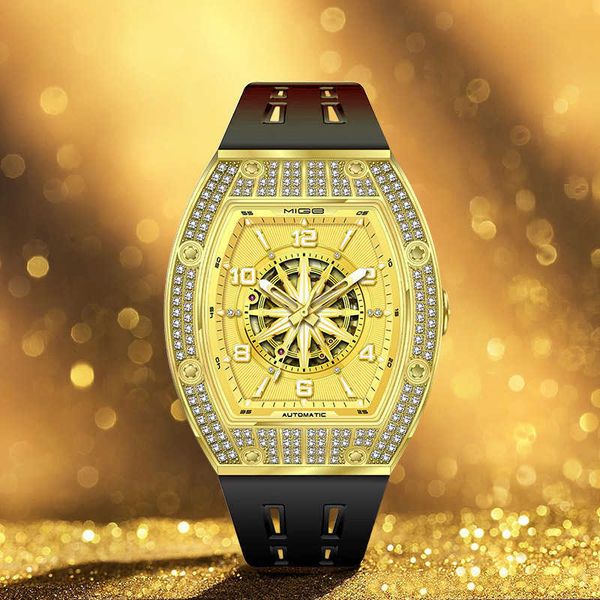 

wristwatches luxury custom bling iced out watches white gold plated moiss anite diamond watchess 5a replication mechanical r6e5, Slivery;golden