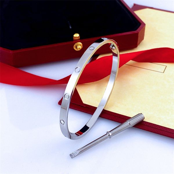 

4mm designer bracelets for women 18k gold bracelet fashion love bracelets stainless steel classic bracelet mens designer jewelry travel vaca, Black