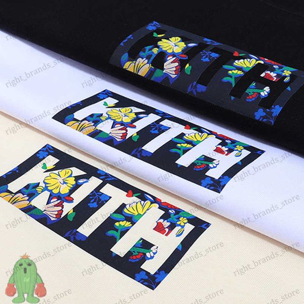 

men's t-shirts box print kith t-shirts men women round neck oversize t shirt t230707, White;black