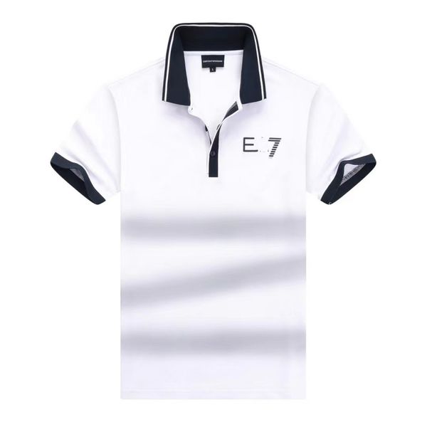 

e7 polo shirt technical fabric core identity stretch-cotton style inspired by iconic tennis outfits item classic with buttons contrasting pr, White;black