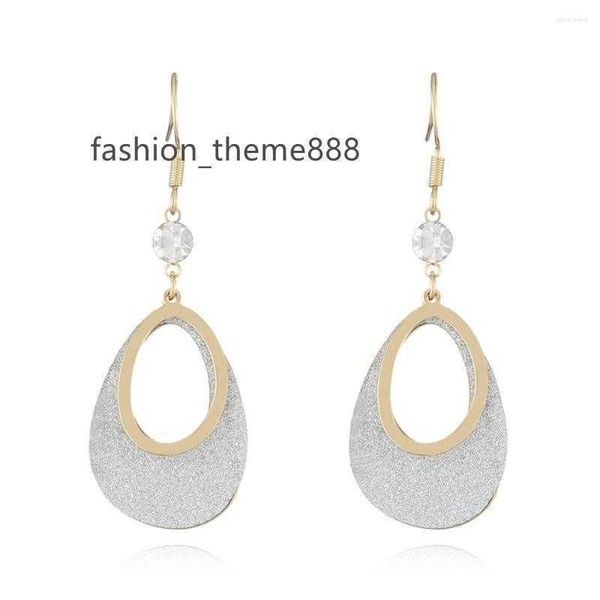 

dangle earrings winter selling elegant ladies hollow out double layer water drop for women girls fashion jewelry accessories, Silver