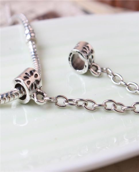 

heart safety chain fashion women jewelry 925 silver plated lovely for bracelet charm bead european style 0016102461