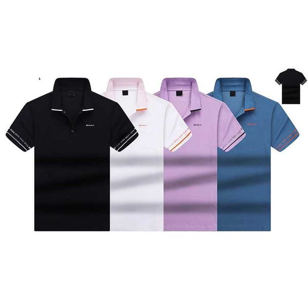 

designer mens polo shirts boss men letter stripe short sleeve solid cotton polos collar street fashion business social classic casual shirtf, White;black