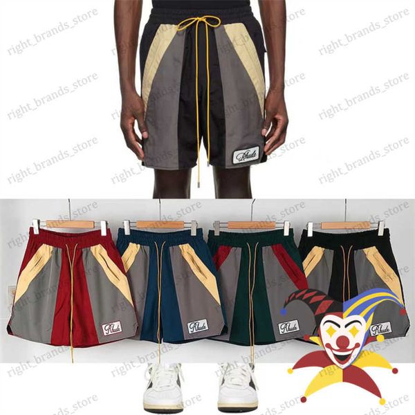 

men's shorts 2023ss rhude patchwork shorts men women 1 1 mesh rhude breeches t230707, White;black