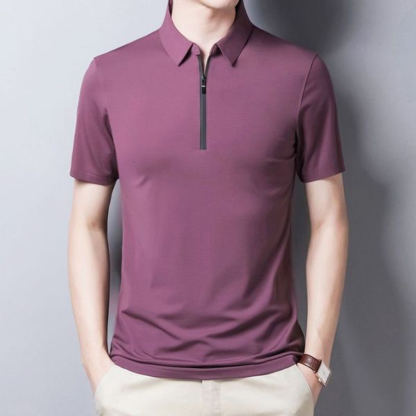

men's polos grade designer half zipper mens polo shirts with short sleeve turn down collar casual fashions male clothes 230706, White;black