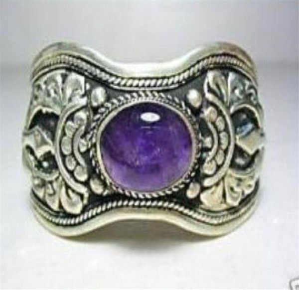 

exquisite tibet silver amethyst cuff bracelet 75quot01234464247, Black