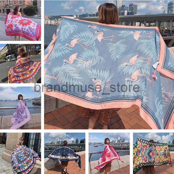 

casual dresses new 90x180cm twill cotton pareo 2018 summer cover-ups rectangle wrap scarf swimsuit bikini cover up autumn beach sarong mats, Black;gray