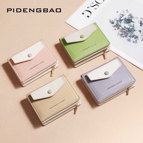 

new envelope wallet women's short wallet women's zip pocket wallet