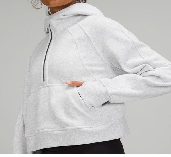 

women's jackets womens jackets hoodys plus velvet autumn and winter yoga hoodie scuba thickening sports half zipper terry designer swea, Black;brown