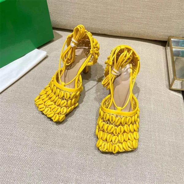 

casual shoes 2023 women dress sandals shoes high heels sparkle stretch sandal leather mesh ankle strap high-heel designer heel square toe pu, Black