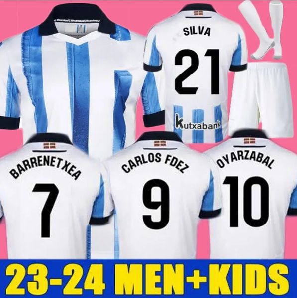 

23 24 real sociedad soccer jerseys 2023 2024 oyarzabal x prieto portu david silva take carlos fernandez camiseta de futbol men football shir, Black;yellow