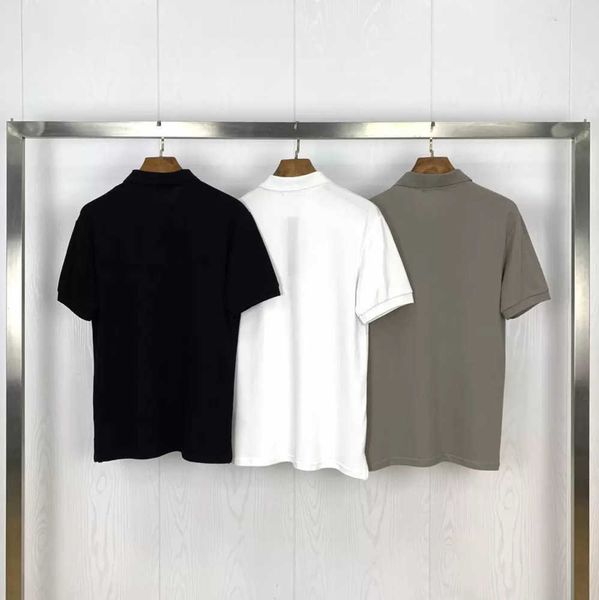 

mens polo shirt retro brand classic t men tees embroidery short sleeve summer lapel solid color chest letter decoration stones tidal flow d, White;black