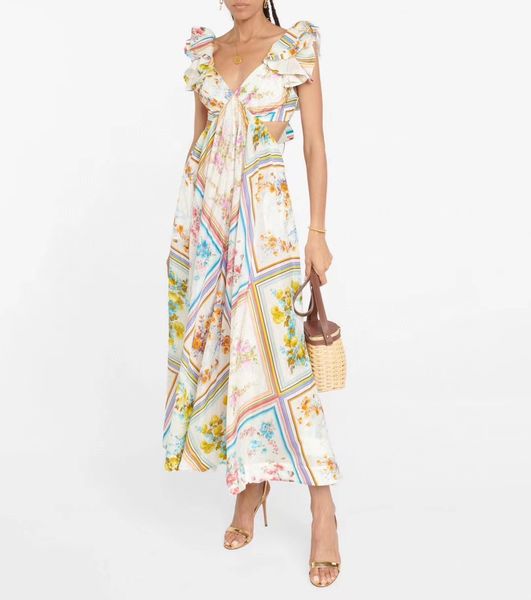 

runway dresses australian designer dress 2023 high end exquisite strap unique and beautiful holiday print strap open back dress, Black
