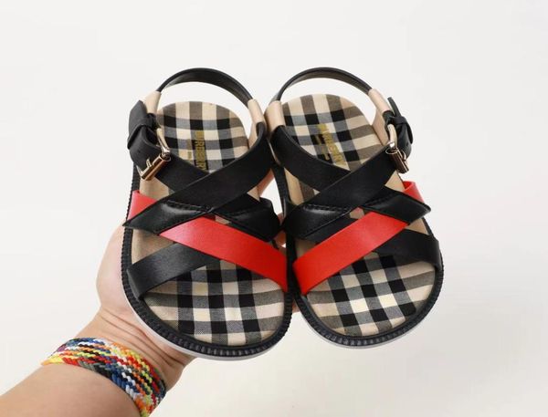 

kid sandal boy shoes genuine leather vamp fashion baby girl designer summer slipper shoe eu 2635 big boys slippers sandals wholes3228343, Black;red