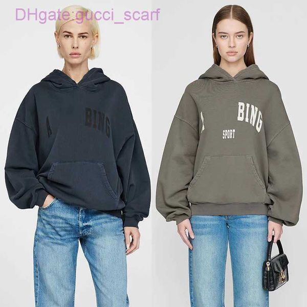 

sweatshirts 23ss women designer hoodie letter print wash water stir fry hooded sweatshirt snowflake loose pullover sweater, Black