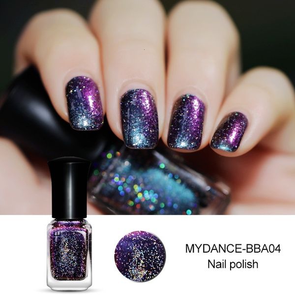 

nail gel ly holographic fast dry longlasting nail polish mirror effect chameleon varnish nail gel polish glitter lacquer mh88 230706, Red;pink