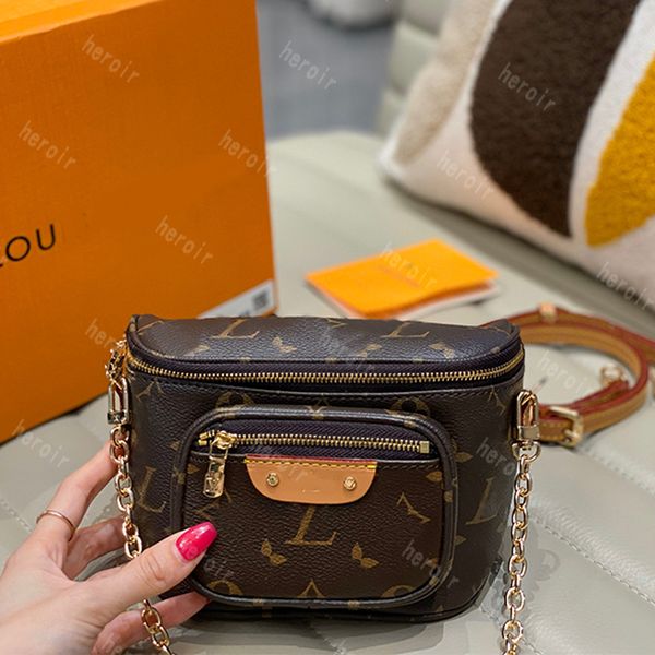 

mini bumbag handbag women designer wasit bag gradient flower print fanny pack luxury belt bum bag men chest bags chain and leather strap sho