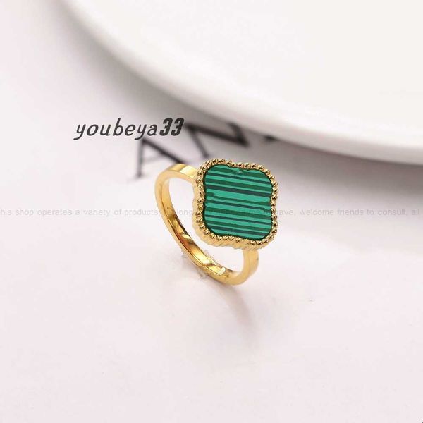 

luxury classic 4/four leaf clover charm ring designer 18k gold shell for girl wedding mother' day fashion jewelry women gift, Silver