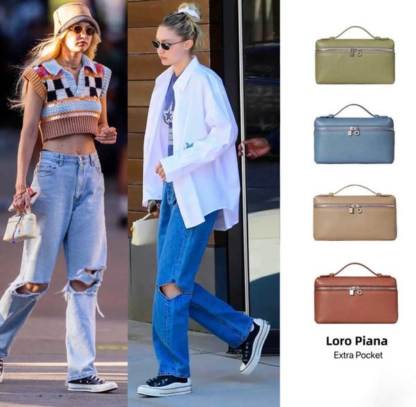 

loro extra l19 luxury pocket men piana clutch bag cowhide trunk box shoulder makeup bags women crossbody bag handle designer wallet handbag