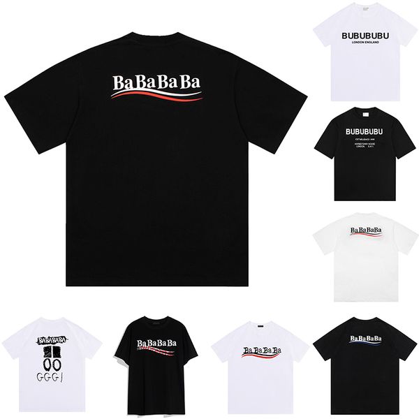 

burbreries t shirt mens womens balencaigaes designers tshirts for men fashion luxurys polos bu&ba letter cotton tshirts clothing short slee, White;black
