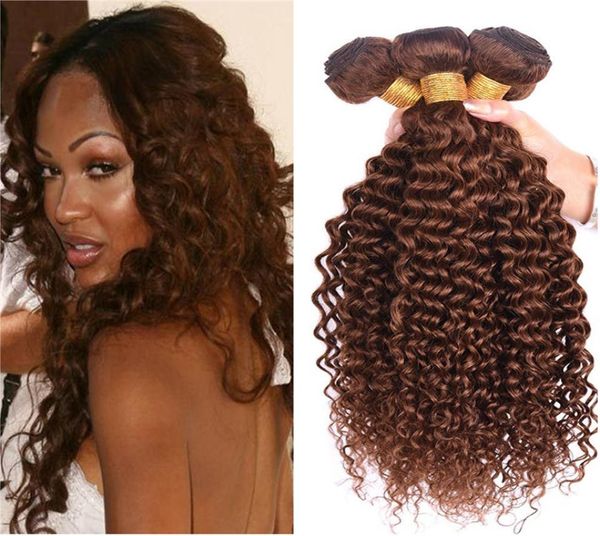 

brown water wave human hair bundles chocolate brown deep wave curly hair extension 3pcs/lot brazilian virgin hair no no shedding1672536, Black;brown
