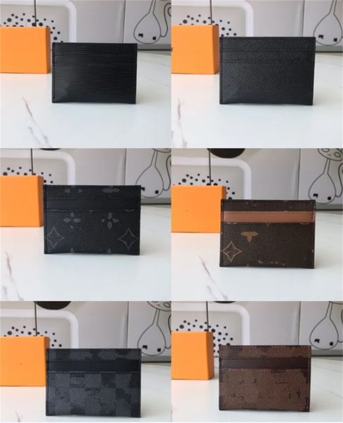 

classic designer card holders men women mini small wallet luxury credit card holder brand coin pocket slim bank cardholder fashion flower pr, Brown;gray