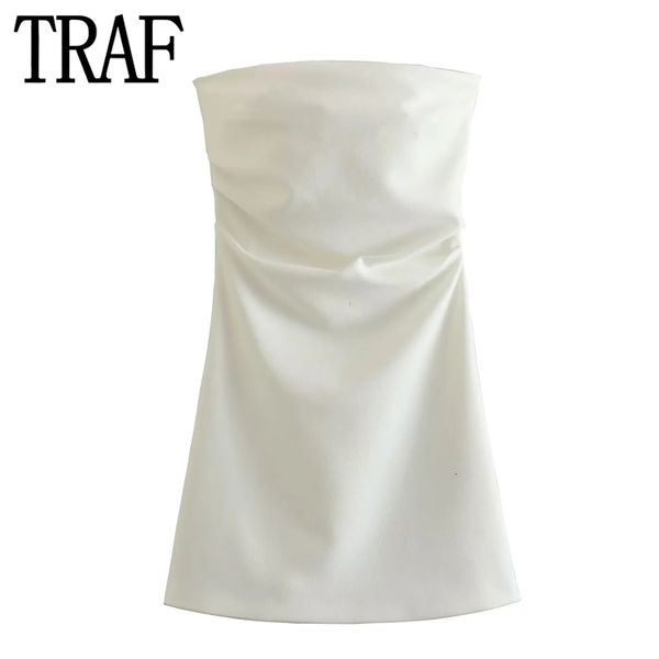 

urban dresses traf white corset dress woman off shoulder short dresses for women ruched mini bodycon dress women summer party dresses 230706, White;black