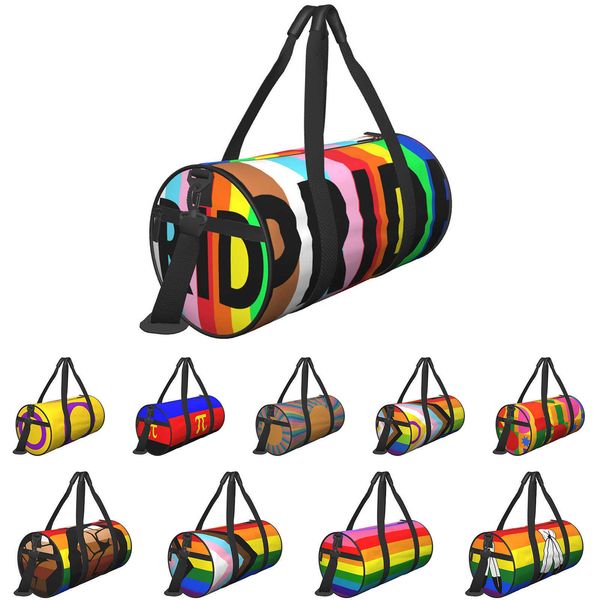 

lgbt duffel bags 2023 new short distance travel bag large capacity hand luggage fashion sports fitness ightweight and durable polyester
