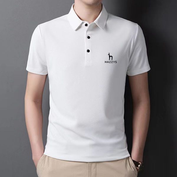 

men's t-shirts summer hazzys cotton short sleeve t-shirt men's business shirt polo sweat absorbing soccer jersey waffle cotton ant, White;black