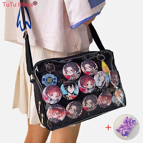 

evening bags classic itabag shoulder black women japanese transparent canvas soft girls lovely clear pink ita bag h215 230707