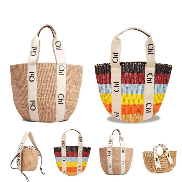 

woody tote fashion women luxurys designers crossbody bags summer straw plaited shoulder bag womens handbags purses bucket bags totes