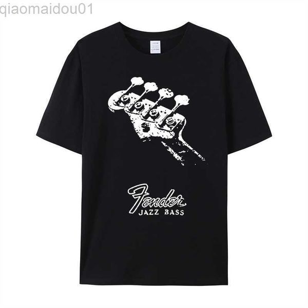 

men's t-shirts fender jazz bass guitar classic black t-shirt summer men's short sleeve popular tees shirt novel l230707, White;black