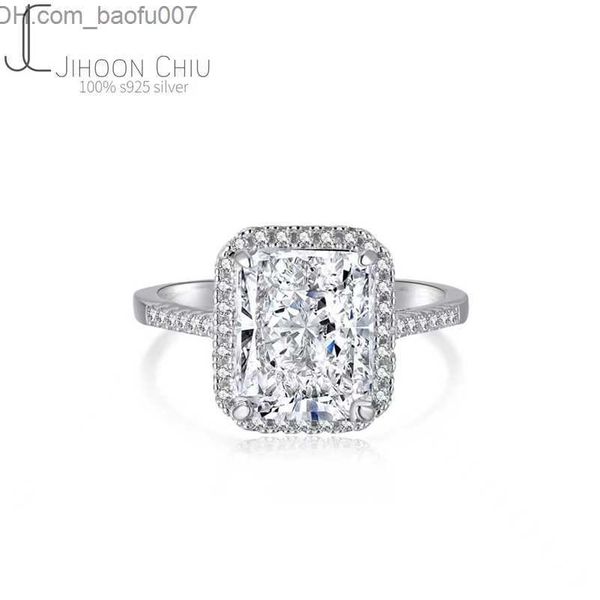 

wedding rings luxury 925 sterling silver emerald cut created wedding engagement classic women rings fine jewelry gift gx220708 z230711, Slivery;golden