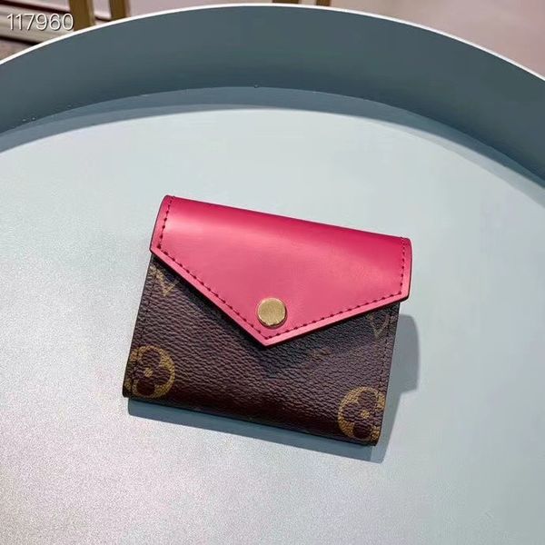 

m62933 women's luxury cowhide buckle wallet business card holder, Red;black