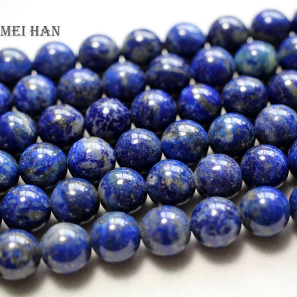 

meihan natural lapis lazuli (2strands/set) 8mm 9-10mm smooth round stone beads for jewelry making diy design wholesale