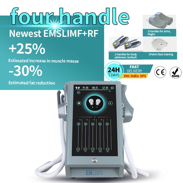 

2023 strongest emszero neo 6000w 14 tesla ems body muscle engraving hiemt machine 4 handle rf and pelvic stimulation pad optional equipment
