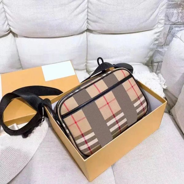 

luxury designers bags vintage check camera mens crossbody bag retro brand leather classic stripes nylon wallet purses famous handbag tote sh
