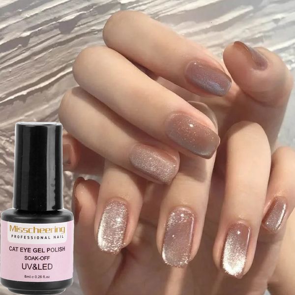 

nail gel 8ml cat eyes magnetic gel polish soak off 9d 12 colors bright silver uv gel enamel lacquer glitter nail art varnish 230706, Red;pink