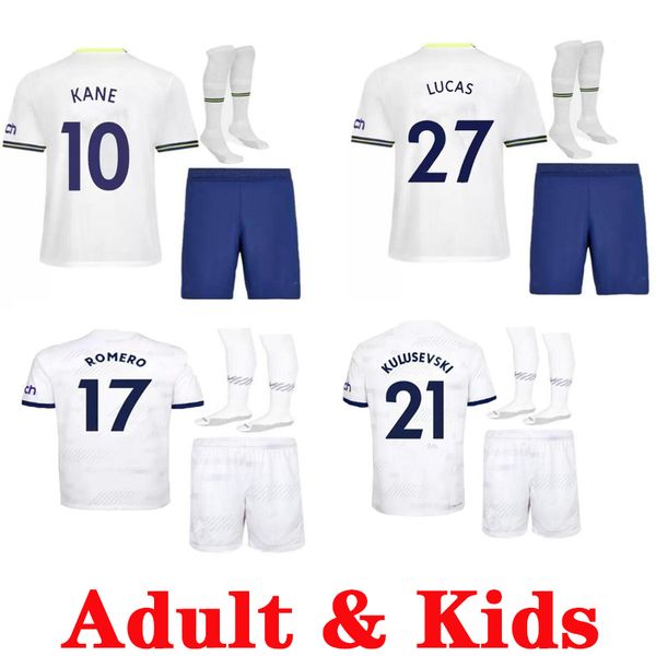 

22 23 kane son kulusevski perisic soccer jerseys totten home hojbjerg colorful 2023 lucas dele football kit shirt bryan purple men kids spu, Black;yellow