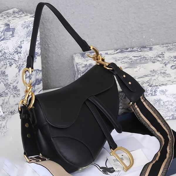 

aaaa quality genuine leather classic saddle bag ladies d handbags lady letters bag designer cross body black original bag popular and fashio