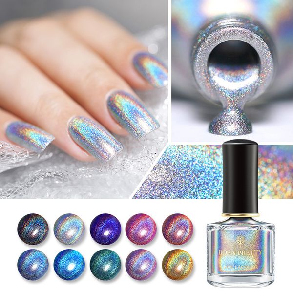 

nail gel deluxe nail polish shinny holographics glittering sparkle colorful 6ml nail art varnish 230706, Red;pink