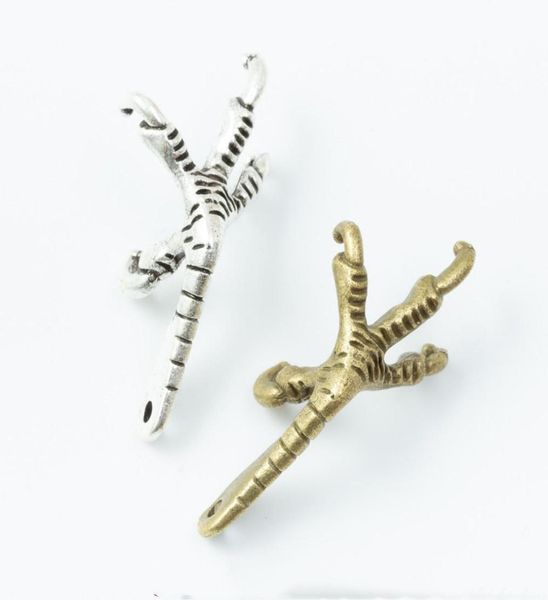 

50pcs 3415mm vintage bronze silver color hawk claw bird talons charms metal pendant for bracelet earring necklace diy jewelry5442291