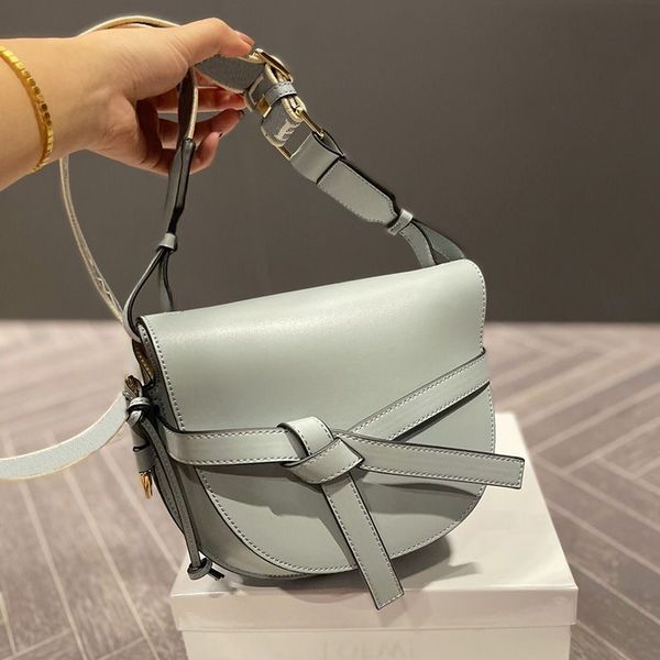 

designer saddles bag women's shoulder handbag lowe high-end real cowhide bow clamshell wallet fashion luxury alphabet broadband sub cro