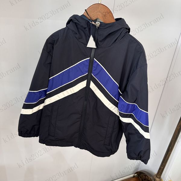 

2023ss summer high end boys jackets black color hooded jackets for children classic kids outwear long-term stock coat brand designer kids ja, Blue;gray