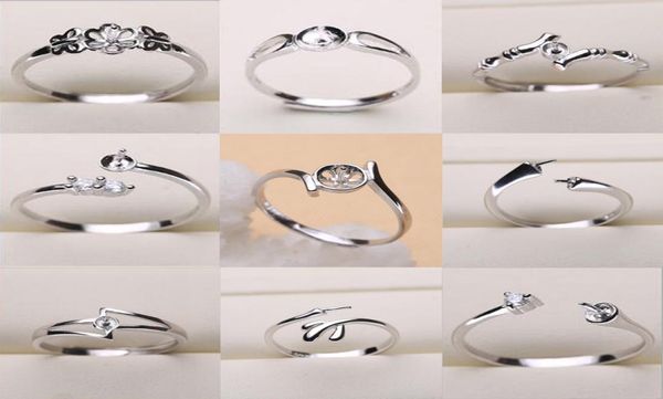

pearl ring settings 925 sterling silver ring settings 9 styles diy ring for women adjustable size jewelry settings gift statement 7337486, Slivery;crystal