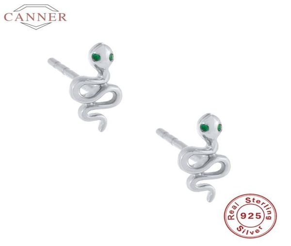 

sterling silver stud earrings for women green zircon earring luxury serpent earings ear ring jewelry pendientes hoop & huggie5152005, Golden;silver